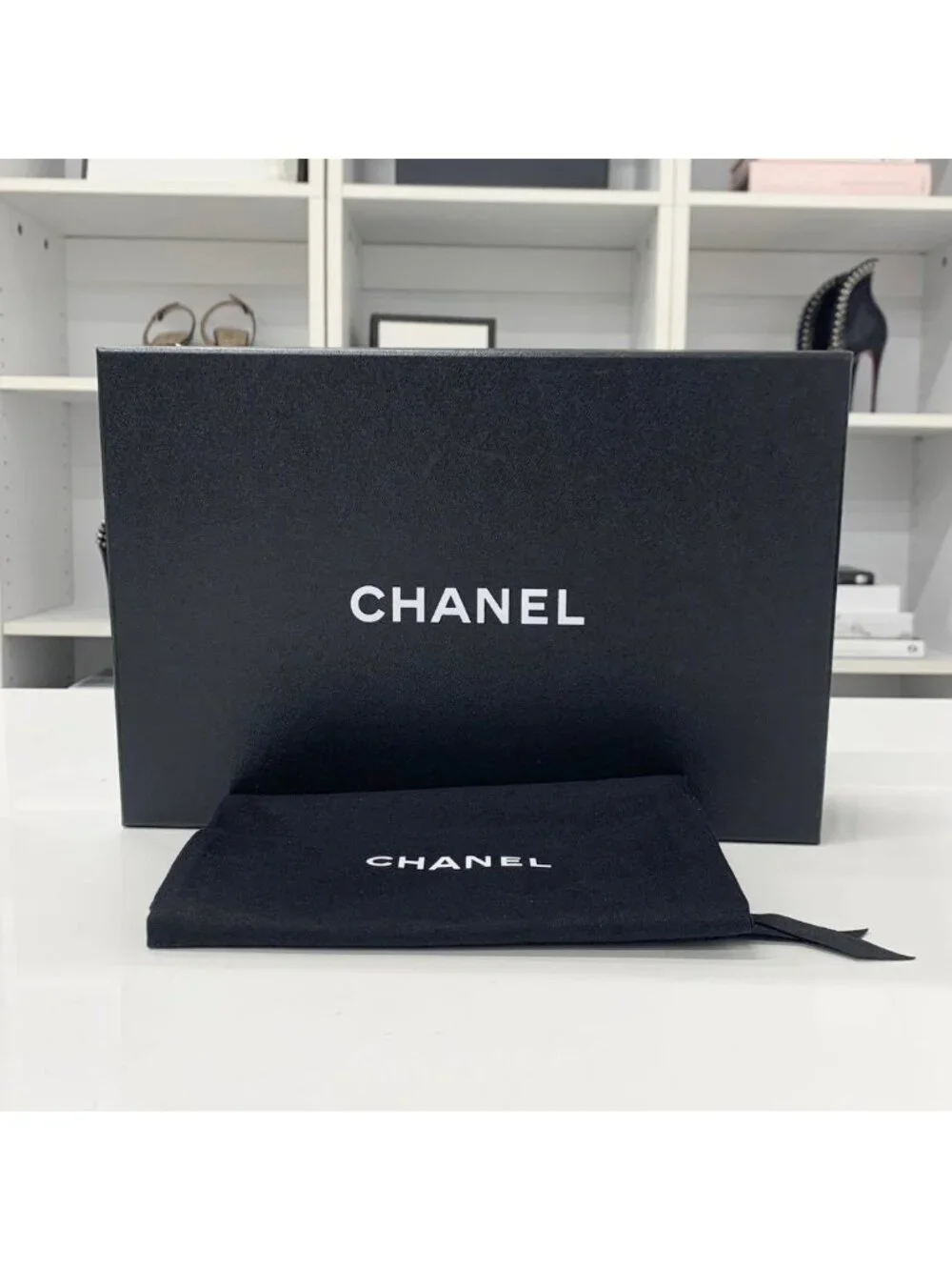 Chanel Coco Mark Leather Loafers White